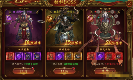 《霸者天下》特权BOSS