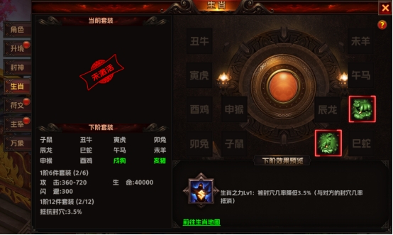 《海狼》生肖系统