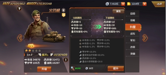 《坦克雄师》英雄系统