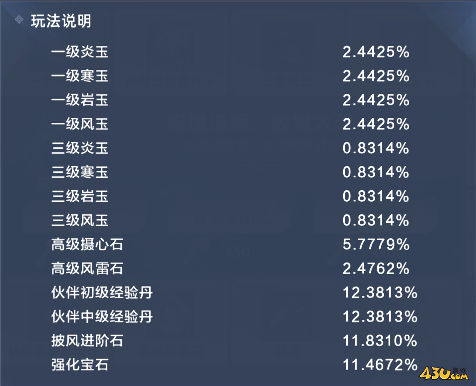 灵武世界寻宝概率公示