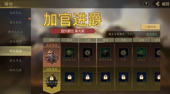《挂出个三国》提升爵位拿奖励