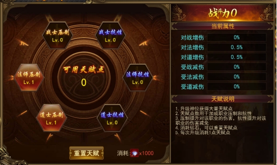 《一战称王》天赋系统 《一战称王》天赋系统